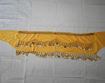 Yellow velvet dance shawl / Flamenco dance shawl