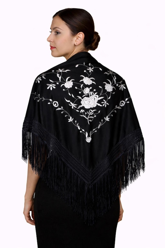 Multicolor Spanish Shawl Black Grey / Shawl