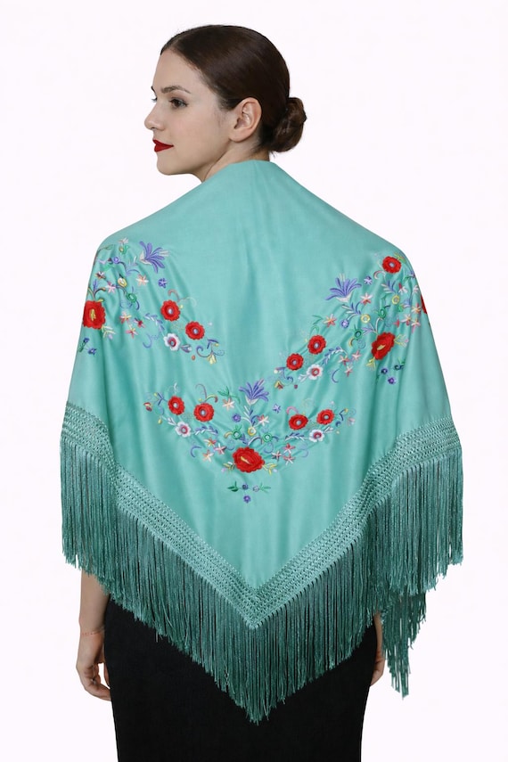 Emerald Multicolor Spanish Shawl / Shawl