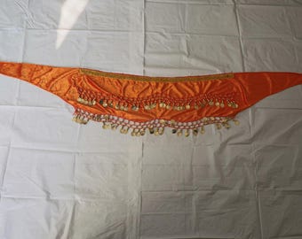 Orange velvet dance shawl / Flamenco dance shawl