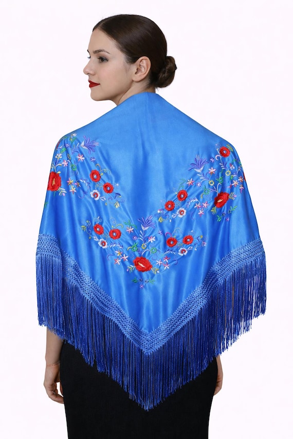 Multicolor Spanish Shawl Blue / Shawl
