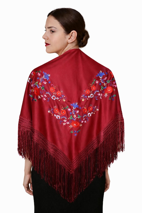 Multicolor Spanish Shawl Garnet / Shawl