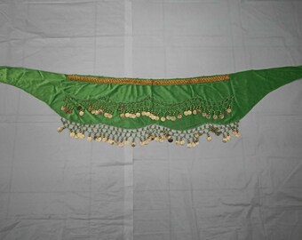 Green velvet dance shawl / Flamenco dance shawl