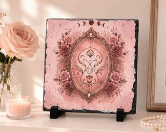 Tuile d'autel Sigil Aphrodite | (8 x 8) Décoration de déesse grecque en ardoise naturelle | Cadeau divin féminin