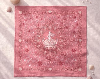 Aphrodite Altar Cloth | Pink Greek Goddess Decor | Cotton Twill Love Ritual & Tarot Reading Cloth