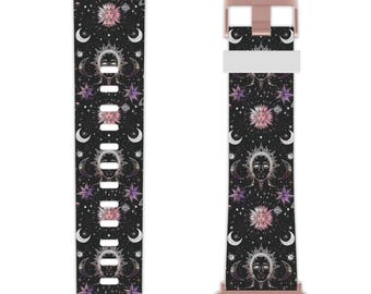 Celestial Apple Watch Band: Witchy Sun Moon Silicone iWatch Strap