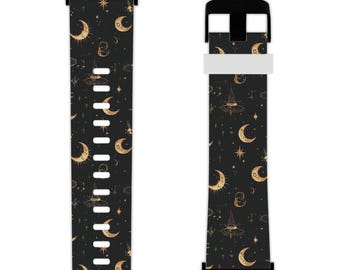 Witchy Apple Watch Band, Pagan Celestial Silicone Strap