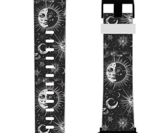 Celestial Apple Watch Band, Witchy Silicone Strap for Astrology Lovers