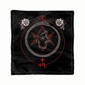 Lilith Altar Cloth Venus Sigil | Dark Goddess Decor | Feminine Tarot Spread image 6