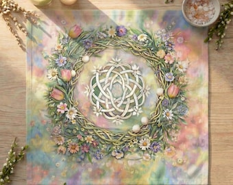 Ostara Altartuch | Keltischer Knoten Frühlings-Tagundnachtgleiche Pagan Ritual Dekor