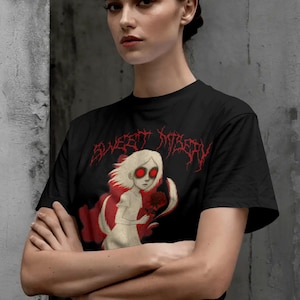 Creepy Girl T-Shirt: Red Eye Gothic Alt Emo Tee