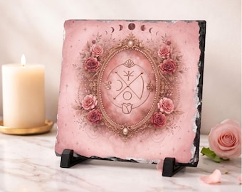 Azulejo de altar con el sigilo de Afrodita / (8x8) Pizarra natural, decoración de la diosa griega / Regalo de la Divina Feminidad