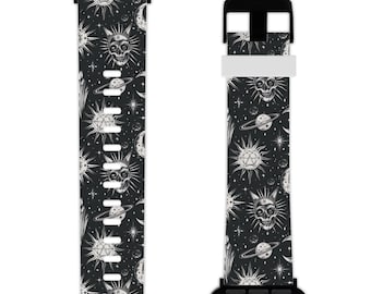 Gothic Celestial Apple Watch Band, Witchy Silicone iWatch Strap for Dark Academia Lovers