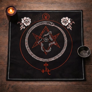 Lilith Altar Cloth Venus Sigil | Dark Goddess Decor | Feminine Tarot Spread