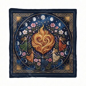 Beltane Altartuch, Sacred Feminine Feuer Ritual, Mond Phasen Pagan Sabbat Dekor Bild 7