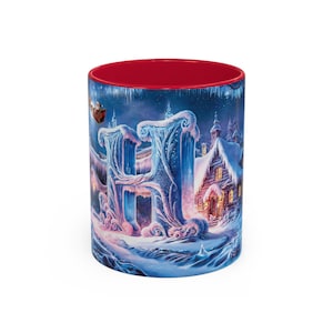 Christmas Personalized Alphabet Name Mug, Initial Letter H Coffee Tea Mug, Christmas Gift, Secret Santa gift, Gift for family, friends