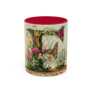 Taza de café con letra inicial F, diseño floral personalizado, monograma personalizado, regalo para ella, cumpleaños, amiga, compañera de trabajo, día de la madre.