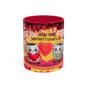 Romantische Keramiktasse, Text „Ich liebe dich mehr als Kaffee“, Liebestasse, Valentinstagsgeschenk, Geschenk für ihn / sie, Jahrestag, Liebesgeschenk, lustige Tassen