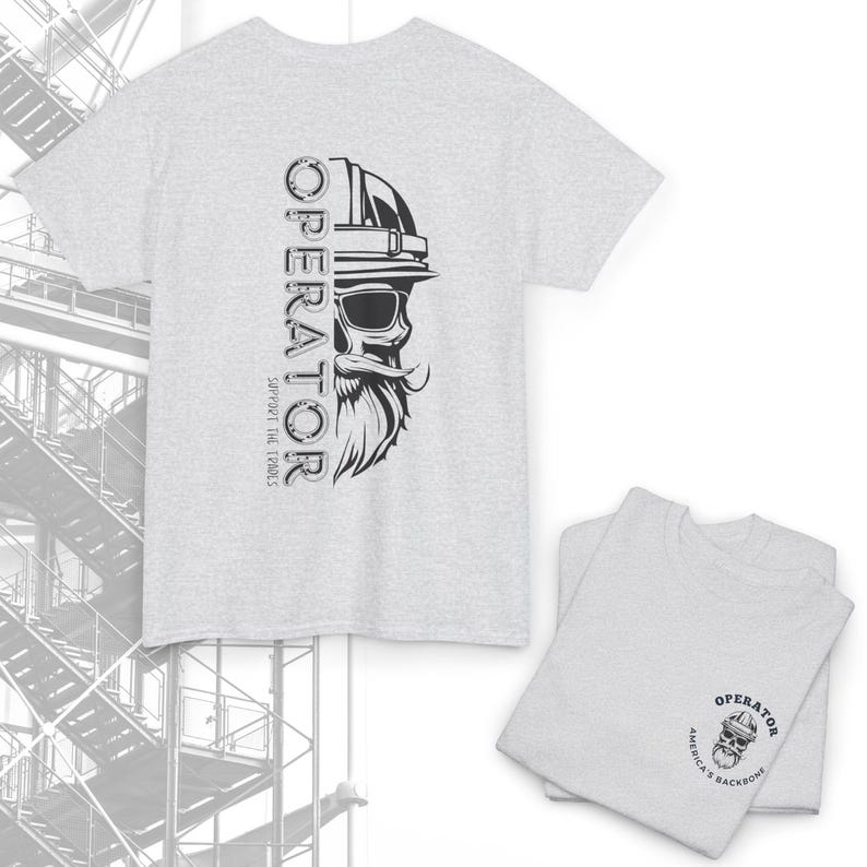 Equipment Operator Shirt | Heavy Machinery Operator Gift | Construction Worker Tee | Funny Blue Collar Dad Gift Ash