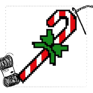 Candy Cane Christmas crochet pattern digital download pdf pattern