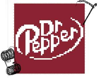 Patrón de ganchillo con el logotipo de Dr. Pepper