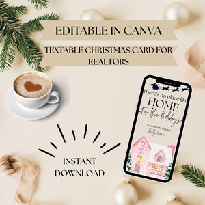 Cartão de Natal digital para corretor de imóveis, modelo de Natal, cartão de Natal textual, cartão de Natal para imobiliária, cartão de Natal Canva