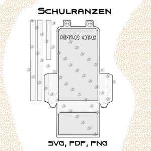 Sac d’école - patron de couture - modèle d’artisanat - SVG,PDF,PNG