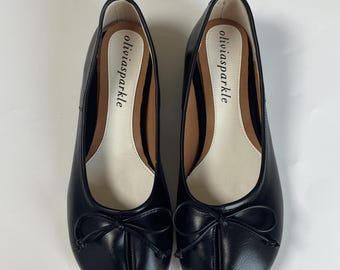 Handmade Black Leather Tabi Flats: Vintage Split Toe Ballet Shoes