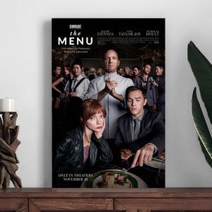 Plakat filmowy Menu, plakat do dekoracji wnętrz, drukowanie dekoracji pokoju, plakat ze zdjęciem na ścianę, wydruk na płótnie, prezent świąteczny