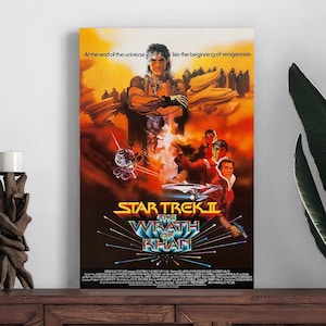 Star Trek II A Ira de Khan Pôster do filme, pôster de decoração para casa, impressão de decoração de quarto, pôster de arte de parede com foto, impressão em tela, presente festivo