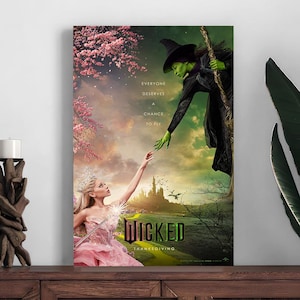 Póster de película Wicked 2024, póster de decoración del hogar, impresión de decoración de habitaciones, póster de arte de pared con fotos, impresión en lienzo, el mejor regalo, regalo