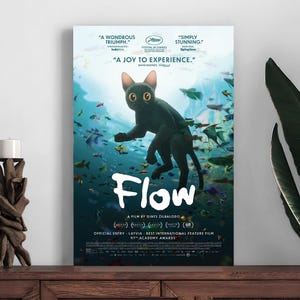 Cartaz do filme Flow 2024, pôster de decoração para casa, impressão de decoração de quarto, pôster de arte de parede com foto, presente de Natal