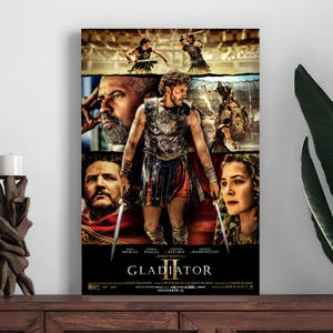Cartaz do filme Gladiador II, cartaz de decoração para casa, impressão de decoração de quarto, pôster de arte de parede com foto, impressão em tela, presente festivo