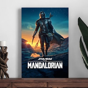 Pôster do filme Star Wars: O Mandaloriano, pôster para decoração de casa, impressão para decoração de quarto, pôster com arte de parede com foto, impressão em tela, melhor presente, presente festivo