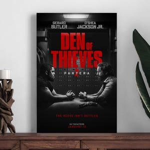 Den Of Thieves 2 Pantera 2025 pôster do filme, pôster de decoração para casa, impressão de decoração de quarto, pôster de arte de parede com foto, impressão em tela, presente festivo