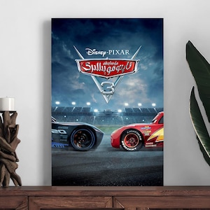 Pôster do filme Disney Pixar Cars 3, pôster de decoração para casa, impressão de decoração de quarto, pôster de arte de parede com foto, impressão em tela, presente de Natal
