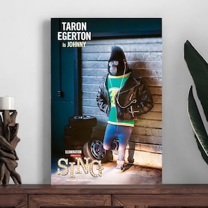 Cartaz do filme Sing, pôster de decoração para casa, impressão de decoração de quarto, pôster de arte de parede com foto, impressão em tela, presente de Natal