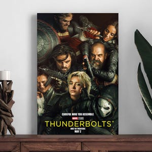 Cartaz do filme Thunderbolts 2025, cartaz de decoração para casa, impressão de decoração de quarto, pôster de arte de parede com foto, impressão em tela, presente festivo