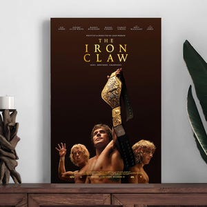 Pôster do filme The Iron Claw, pôster de decoração para casa, impressão de decoração de quarto, pôster de arte de parede com foto, impressão em tela, presente de Natal
