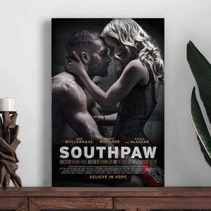 Cartaz de filme Southpaw, pôster de decoração para casa, impressão de decoração de quarto, pôster de arte de parede com foto, impressão em tela, presente festivo
