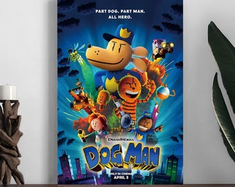 Dog Man 2024 Movie Poster,Home Decor Poster,Room Decoration Printing,Photo Wall Art Poster,Canvas Print,Festive Gift