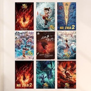 Pôster do filme Ne Zha 2, pôster de decoração para casa, impressão de decoração de quarto, pôster de arte de parede com foto, impressão em tela, presente de Natal