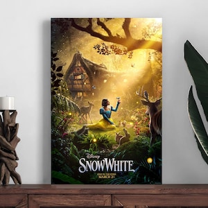 Pôster do filme Disney Branca de Neve 2025, pôster de decoração para casa, impressão de decoração de quarto, pôster de arte de parede com foto, impressão em tela, presente festivo
