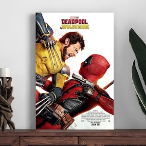 Pôster do filme Deadpool e Wolverine, pôster de decoração para casa, impressão de decoração de quarto, pôster de arte de parede com foto, impressão em tela, melhor presente, um presente festivo