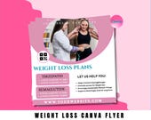 Editable Weight Loss Flyer: Health Coach, Gym Promotion Canva Template