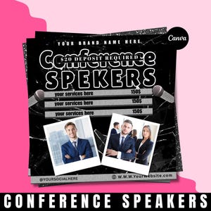 Conference Speakers Flyer | Editable Event Template for Church or Business | Professional Agenda Design | Instant Download