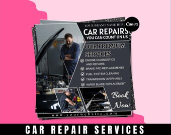 Modern Car Repair Flyer | Auto Detailing & Mechanic Service Flyer | Automotive Repair Template | Editable Car Repair Flyer Design