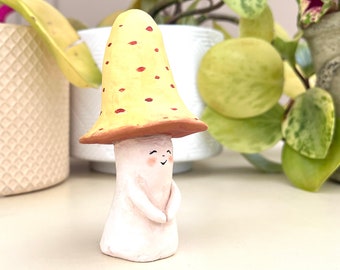 Paper Mache Mushroom Figurine, Shroom Gift, Okubo Originals, Mushroom Sculpture, Home Decor, Shelf Decor, Birthday Gift, Nature Inspired