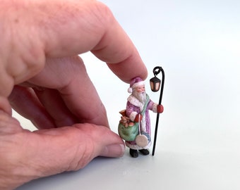 Miniature Father Christmas figurine, Ceramic Santa Claus, Quarter scale Santa, Chris Okubo Originals