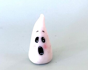 Miniature ceramic ghost, Halloween ghost decoration, Chris Okubo Originals